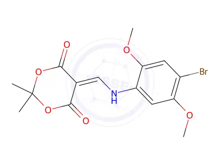 Chemical structure of 5-[(4-Bromo-2,5-dimethoxyanilino)methylene]-2,2-dimethyl-1,3-dioxane-4,6-dione