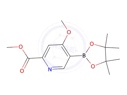 Chemical structure of Methyl 4-methoxy-5-(4,4,5,5-tetramethyl-1,3,2-dioxaborolan-2-yl)picolinate