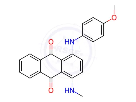 Chemical structure of 1-[(4-Methoxyphenyl)amino]-4-(methylamino)anthraquinone