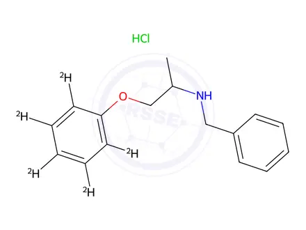 Chemical structure of N-Benzyl-1-phenoxy-d5-propan-2-amine Hydrochloride
