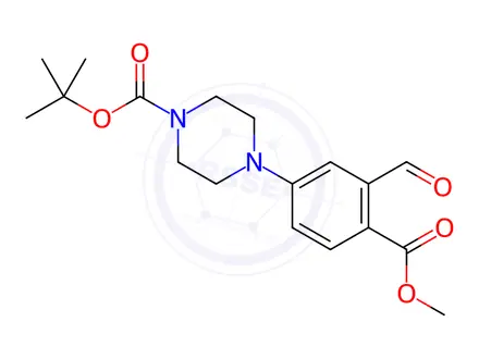 Chemical structure of 1-PIPERAZINECARBOXYLIC ACID, 4-[3-FORMYL-4-(METHOXYCARBONYL)PHENYL]-, 1,1-DIMETHYLETHYL ESTER