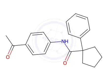 Chemical structure of N-(4-acetylphenyl)-1-phenylcyclopentane-1-carboxamide