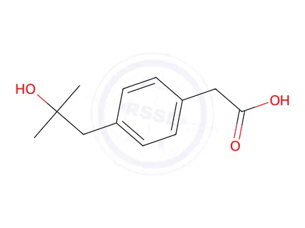 Chemical structure of 4-(2-Hydroxy-2-methylpropyl)-benzeneacetic Acid-d6