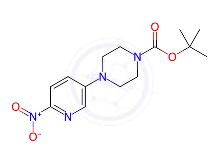Chemical structure of 1-Boc-4-(6-Nitro-3-Pyridyl)Piperazine