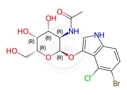 Chemical structure of 5-Bromo-4-chloro-3-indolyl 2-Acetamido-2-deoxy-α-D-galactopyranoside