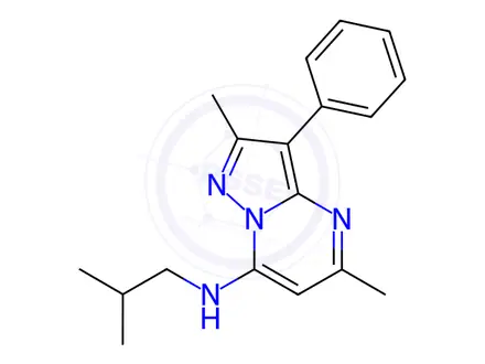 Chemical structure of N-Isobutyl-2,5-dimethyl-3-phenylpyrazolo[1,5-a]pyrimidin-7-amine
