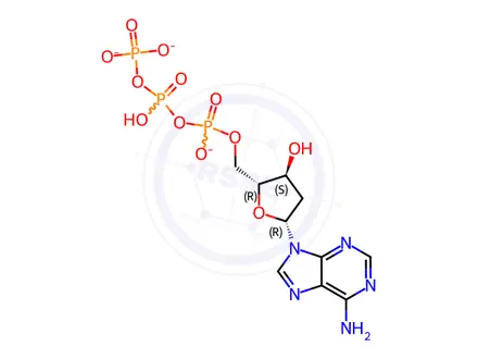 Chemical structure of 2’-Deoxyadenosine-5’-triphosphate Trisodium Salt