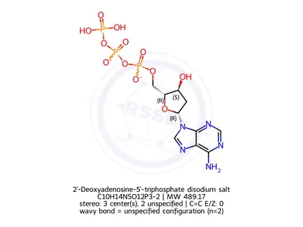 Chemical structure of 2'-Deoxyadenosine-5'-triphosphate disodium salt