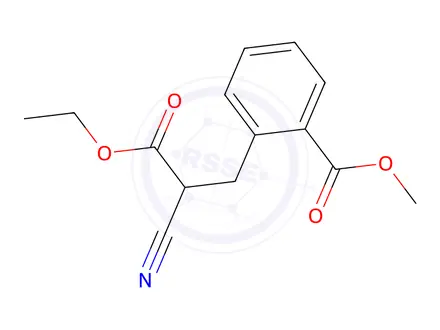 Chemical structure of Methyl 2-(2-cyano-3-ethoxy-3-oxopropyl)benzoate