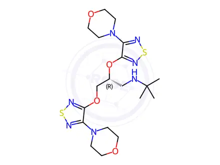Chemical structure of 2-[4-(4-Morpholinyl)-1,2,5-thiadiazol-3-yl](R)-(+)-Timolol Ether