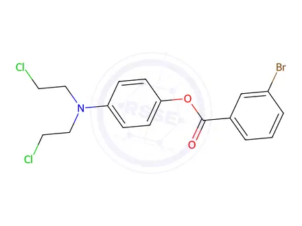 Chemical structure of p-[Bis(2-chloroethyl)amino]phenyl=m-bromobenzoate
