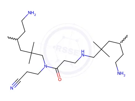 Chemical structure of N-[6-amino-2,2,4(or2,4,4)-trimethylhexyl]-3-[[6-amino-2,2,4(or2,4,4)-trimethylhexyl]amino]propionamide, mono(2-cyanoethyl) derivative