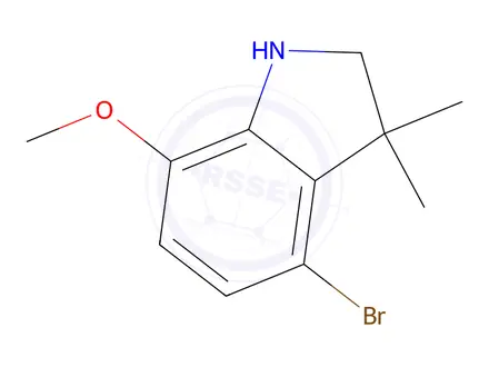 Chemical structure of 4-Bromo-7-methoxy-3,3-dimethyl-2,3-dihydro-1h-indole