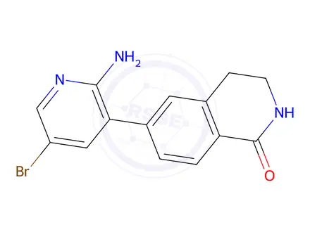 Chemical structure of 6-(2-Amino-5-bromopyridin-3-yl)-3,4-dihydroisoquinolin-1(2H)-one