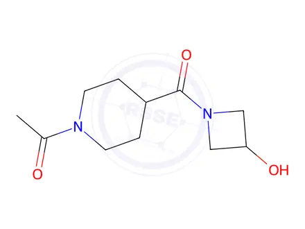 Chemical structure of 1-(4-(3-hydroxyazetidine-1-carbonyl)piperidin-1-yl)ethan-1-one