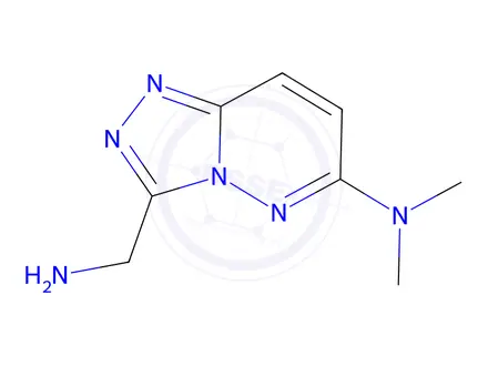 Chemical structure of 3-(Aminomethyl)-N,N-dimethyl-[1,2,4]triazolo[4,3-b]pyridazin-6-amine