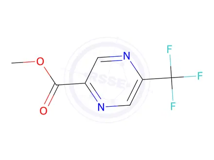 Chemical structure of methyl 5-(trifluoromethyl)pyrazine-2-carboxylate