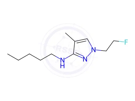 Chemical structure of 1-(2-fluoroethyl)-4-methyl-N-pentyl-1H-pyrazol-3-amine