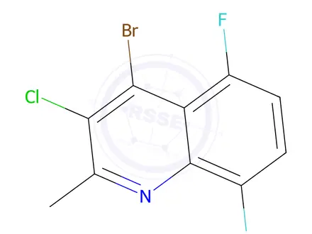 Chemical structure of 4-Bromo-3-chloro-5,8-difluoro-2-methylquinoline