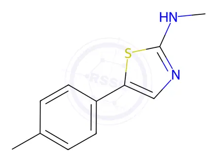 Chemical structure of N-methyl-5-(p-tolyl)thiazol-2-amine