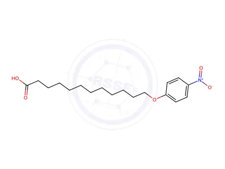 Chemical structure of 12-(para-nitrophenoxy)dodecanoic acid
