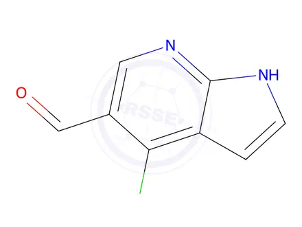 Chemical structure of 4-chloro-1h-pyrrolo[2,3-b]pyridine-5-carboxaldehyde, 4-chloro-5-formyl-1h-pyrrolo[2,3-b]pyridine