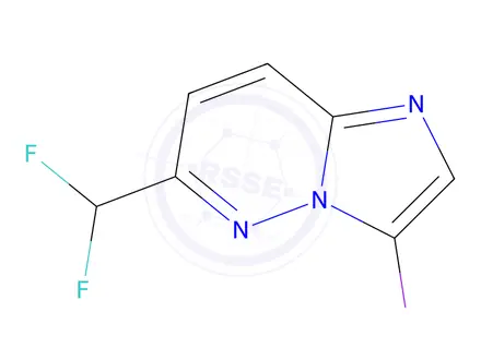 Chemical structure of 6-(Difluoromethyl)-3-iodoimidazo[1,2-b]pyridazine