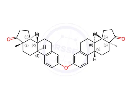 Chemical structure of (8R,8'R,9S,9'S,13S,13'S,14S,14'S)-3,3'-oxybis(13-methyl-6,7,8,9,11,12,13,14,15,16-decahydro-17H-cyclopenta[a]phenanthren-17-one)
