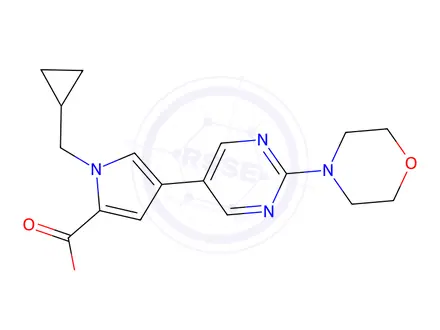 Chemical structure of 1-(Cyclopropylmethyl)-4-(2-morpholinopyrimidin-5-yl)-1H-pyrrole-2-carboxylic acid