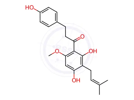 Chemical structure of Dihydroxanthohumol,>90%