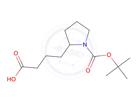 Chemical structure of 4-(1-(tert-Butoxycarbonyl)pyrrolidin-2-yl)butanoic acid
