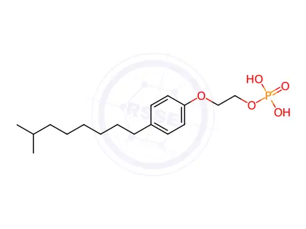 Chemical structure of 2-[2(or4)-isononylphenoxy]ethyl dihydrogen phosphate