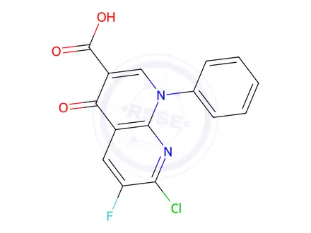Chemical structure of 7-CHLORO-6-FLUORO-4-OXO-1-PHENYL-1,4-DIHYDRO-[1,8]NAPHTHYRIDINE-3-CARBOXYLIC ACID