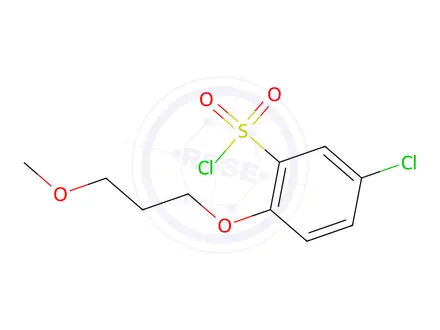 Chemical structure of 5-chloro-2-(3-methoxypropoxy)benzene-1-sulfonyl chloride