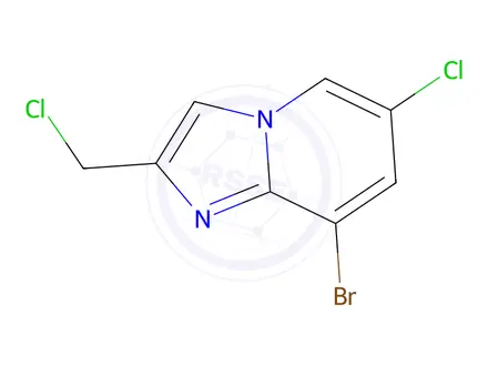 Chemical structure of 8-Bromo-6-chloro-2-(chloromethyl)imidazo[1,2-a]pyridine