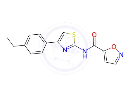 Chemical structure of N-(4-(4-Ethylphenyl)thiazol-2-yl)isoxazole-5-carboxamide