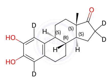 Chemical structure of 2-Hydroxy Estrone-[D4]