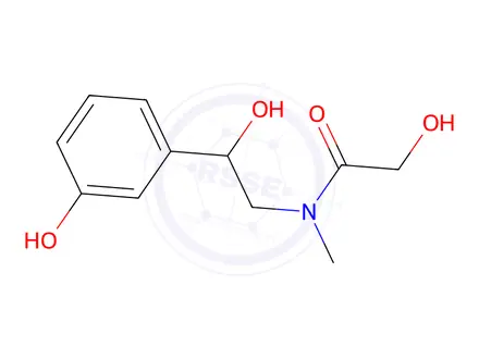 Chemical structure of 2-Hydroxy-N-[(2R)-2-hydroxy-2-(3-hydroxyphenyl)ethyl]-N-methylacetamide