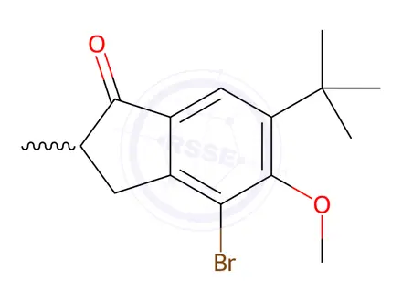 Chemical structure of 4-Bromo-6-(tert-butyl)-5-methoxy-2-methyl-2,3-dihydro-1H-inden-1-one