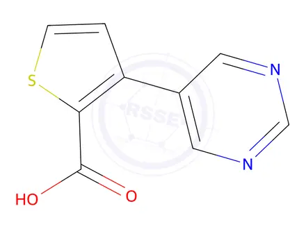 Chemical structure of 3-(Pyrimidin-5-yl)thiophene-2-carboxylic acid