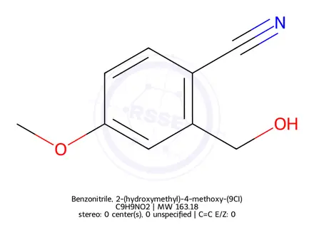 Chemical structure of Benzonitrile, 2-(hydroxymethyl)-4-methoxy-(9CI)