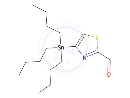 Chemical structure of 2-Formyl-4-(tributylstannyl)thiazole