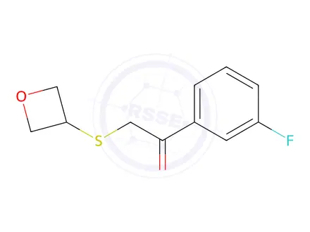 Chemical structure of 1-(3-Fluorophenyl)-2-(oxetan-3-ylthio)ethan-1-one