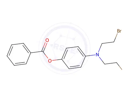 Chemical structure of [4-(bis(2-bromoethyl)amino)phenyl] benzoate