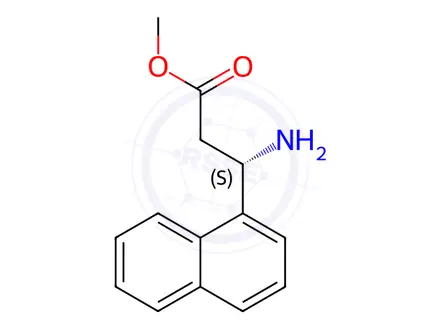 Chemical structure of 1-Naphthalenepropanoic acid, β-amino-, methyl ester, (βS)-