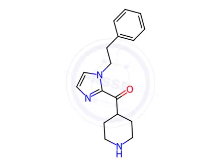 Chemical structure of Methanone, [1-(2-phenylethyl)-1H-imidazol-2-yl]-4-piperidinyl-, hydrobromide (1:2)