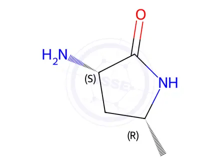 Chemical structure of (3S,5R)-3-amino-5-methylpyrrolidin-2-one