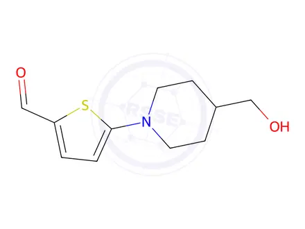Chemical structure of 5-(4-(Hydroxymethyl)piperidin-1-yl)thiophene-2-carbaldehyde