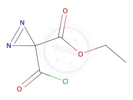Chemical structure of 3H-Diazirine-3-carboxylic acid, 3-(chlorocarbonyl)-, ethyl ester (9CI)