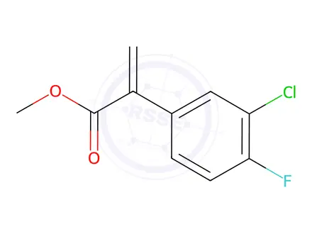 Chemical structure of methyl 2-(3-chloro-4-fluorophenyl)prop-2-enoate
